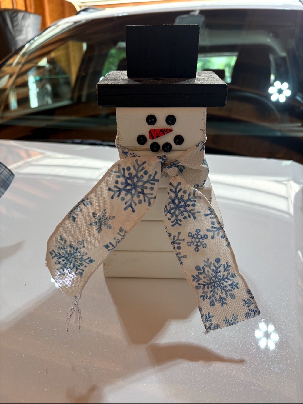 Homemade Wood Snowman